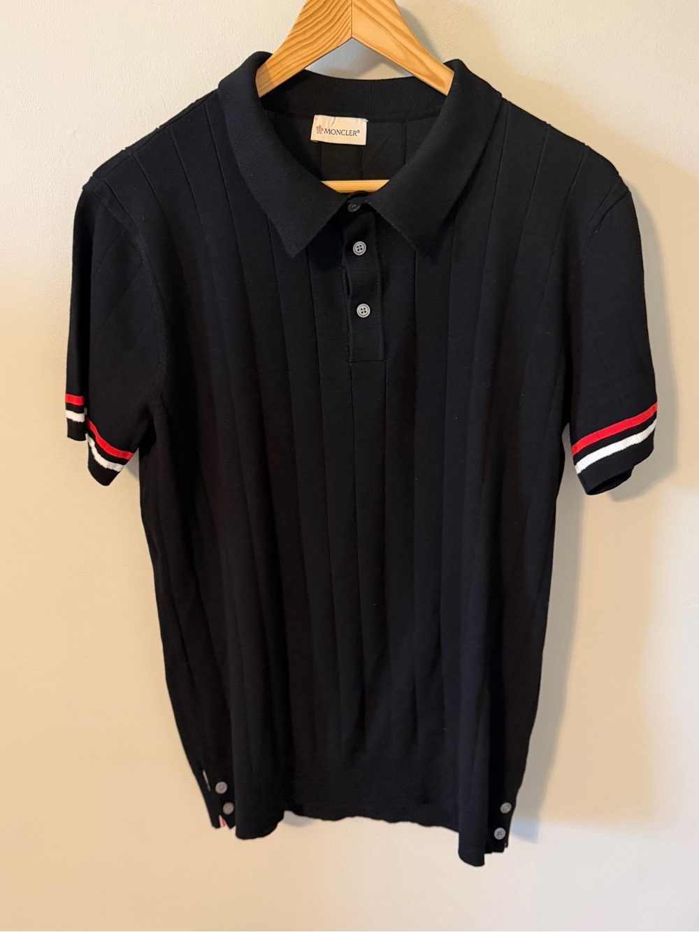 Moncler Men’s Knitted Ribbed Sweater Polo Size 1/Small